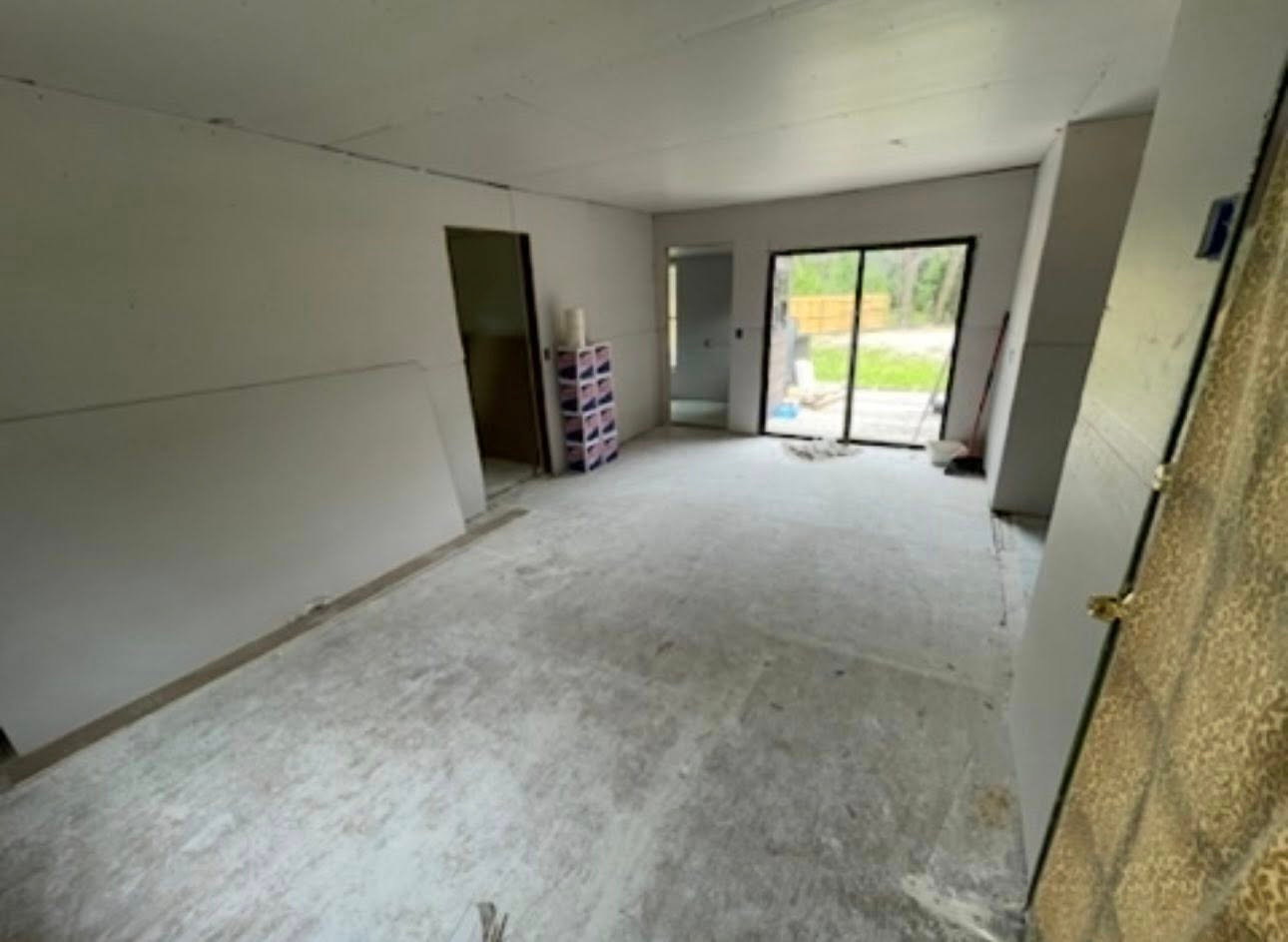 New drywall hung during renovation