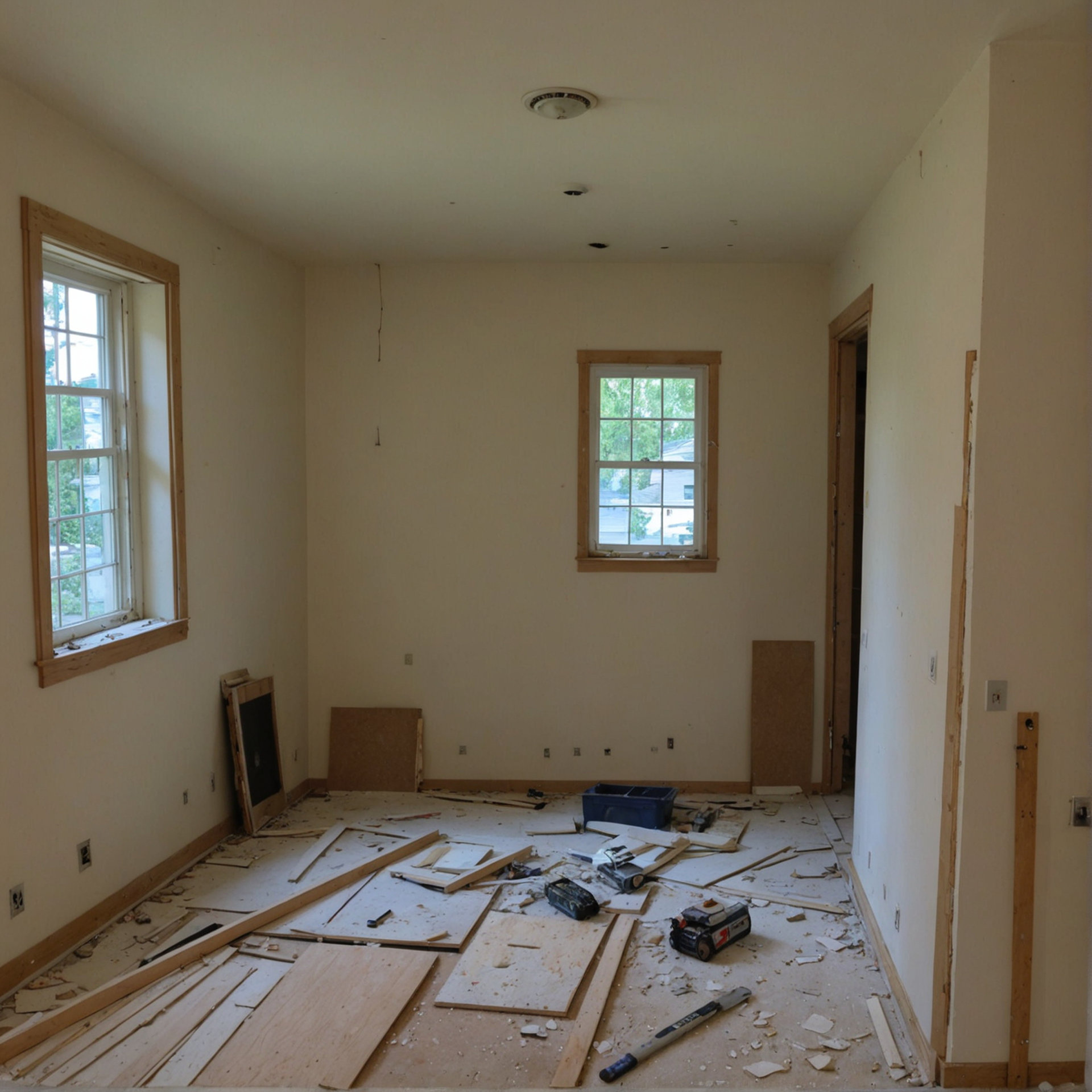 Room during demolition and prep phase